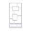 Bibliothèque rectangulaire à 10 tablettes en blanc