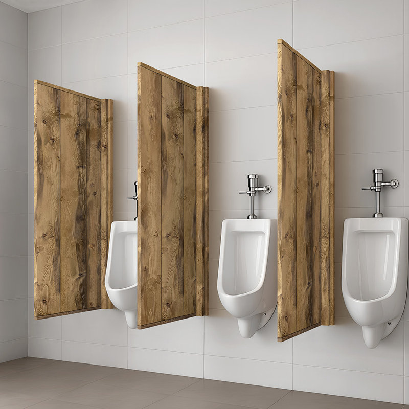 Cloison de salle de bain en bois de pin massif, H 58 po x l 24 po x P 1,5 po, Chêne vieilli
