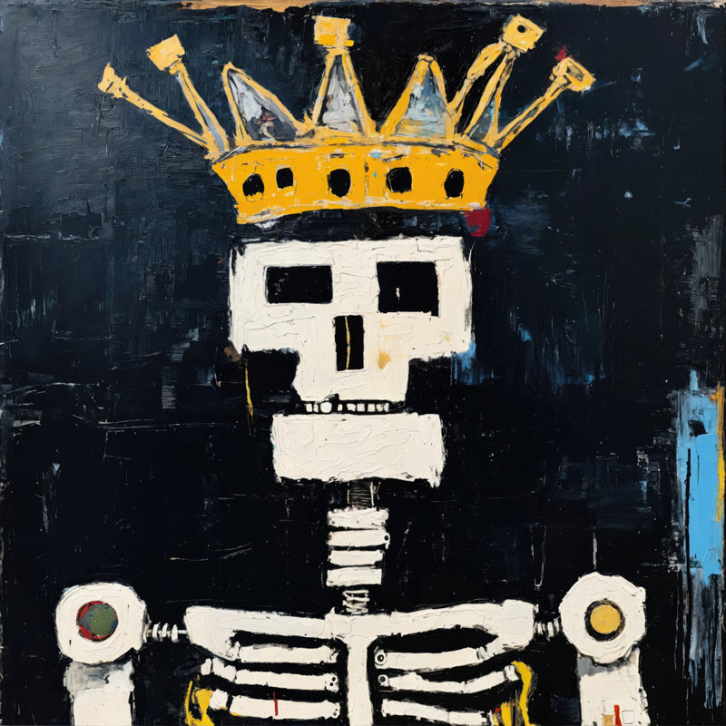 Robot 1 - Hommage - Basquiat, estampe numérique sur toile tendue avec châssis, H 24 po x l 24 po