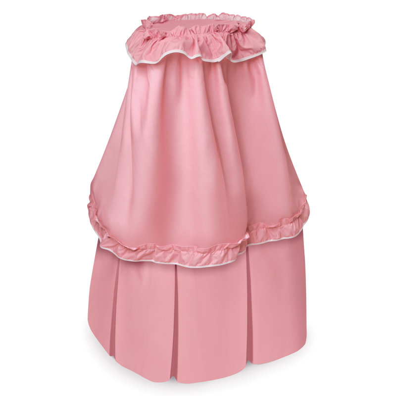 Kisses Rectangle Rocking Doll Bassinet - Pink/White