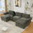 U Shaped Modular Sectional Sofa With Storage, Wireless Charging, Bluetooth Speakers, And Movable Footstools For Ultimate Comfort And Entertainment-899501095