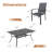 Outdoor Rectangular 6-Person Dining Set With Stackable Textilene Chairs-1380676436