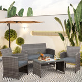 Arquit 4 - Person Outdoor Patio Conversation Set with Cushions