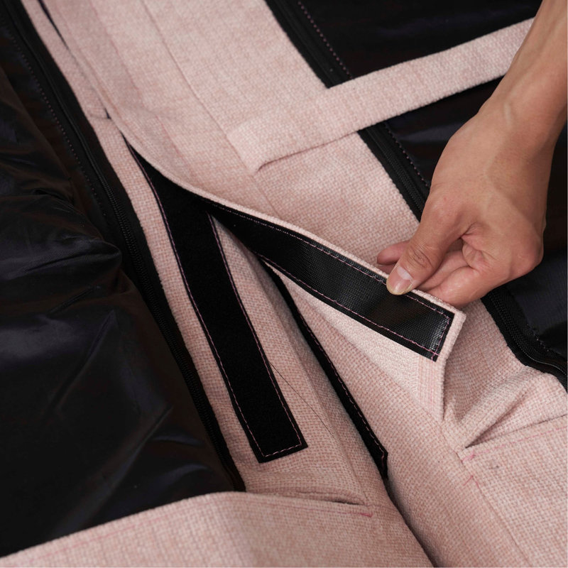 Convertible Fold-Out Double Sofa Bed, Pink, Pink