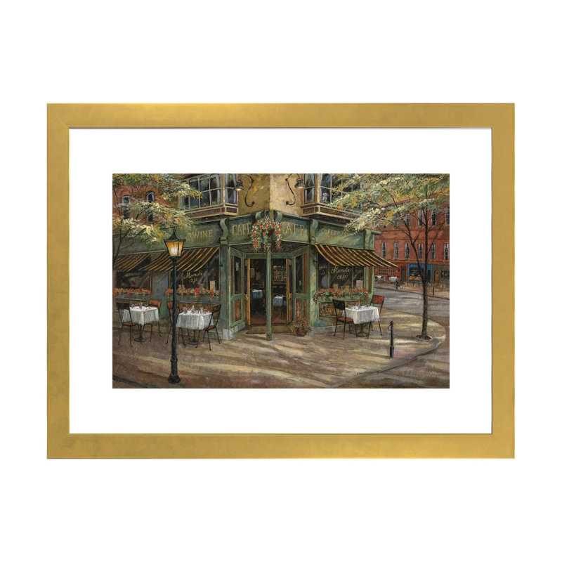 Mandi's Café, 24" H x 32" W x 1" D, White, Gold Paper