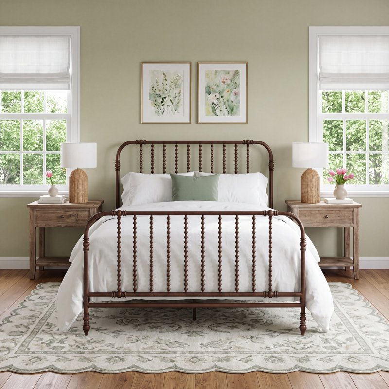 Earling Metal Spindle Bed, King
