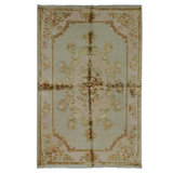 Hand Knotted Area Rug in Celadon And Bisque