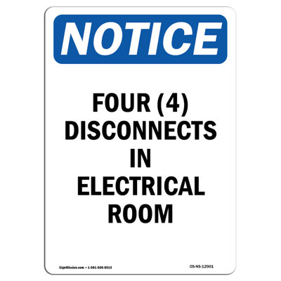 Disconnects in Electrical Room Sign