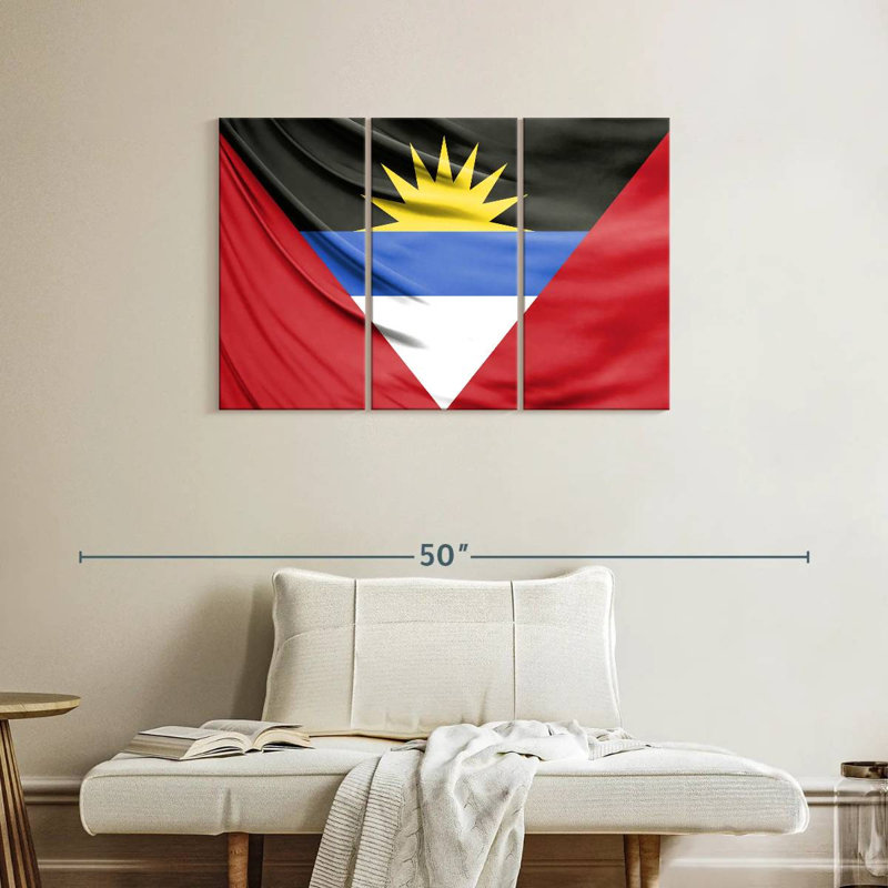 Silky Antigua And Barbuda Flag, 24" H x 38" W