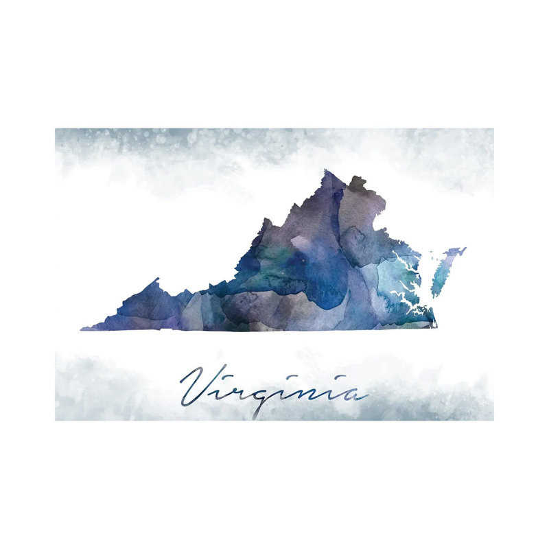 Virginia State Bluish - Wrapped Canvas Painting, 20.32cm H x 30.48cm W x 1.91cm D
