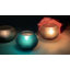 Set Of 3 Handcrafted Glass Votives