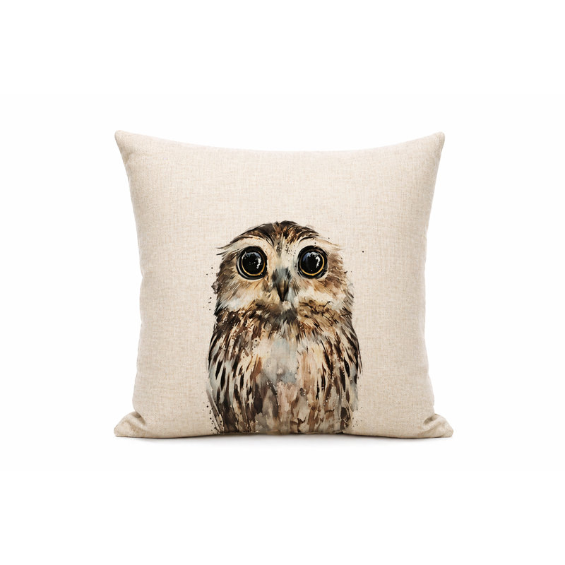 House of Avana Watercolor Owl Print Cushion Cover
