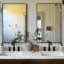 Miroir mural en métal pour salle de bain et meuble-lavabo, collection Kristveig-397643058-397643212-397643227
