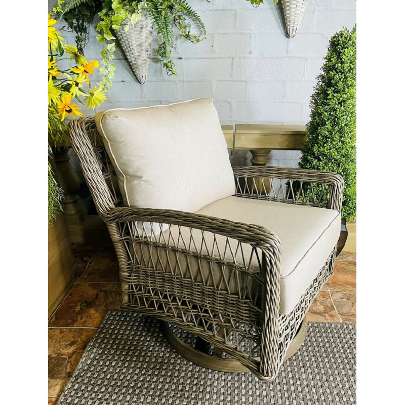 Chaise de patio pivotante avec coussins Sunbrella Wild Dunes