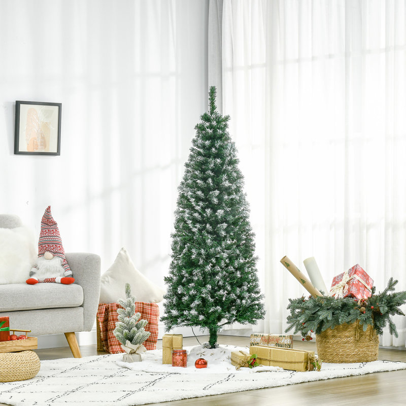 Lighted Artificial Pine Christmas Tree, 6.89ft H x 1.74ft W