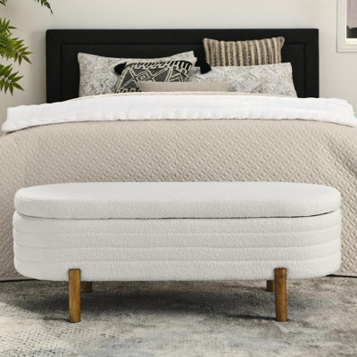 Banc de rangement moderne ovale rembourré