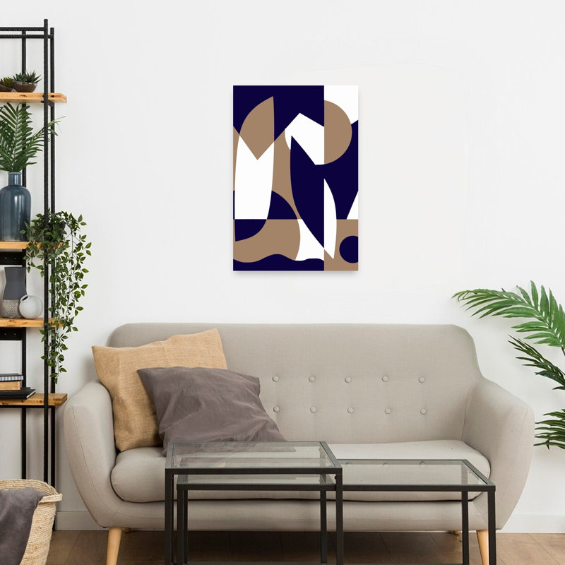 Abstract Geometric Shapes Abstract Bold Contemporary Wall Art Print 1 Piece Wrapped Canvas Wall Art, 60.96cm H x 40.64cm W