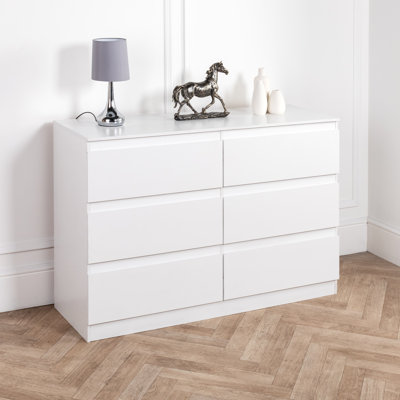 Raigen Solid Wood 120 cm W Chest of 6 Drawers