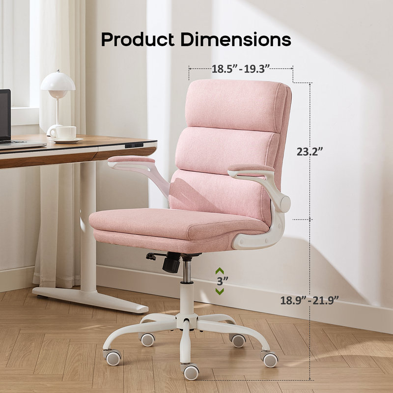 Mid Back  Computer Task Desk Chair, Pink