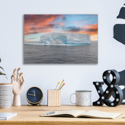  «Antarctica Ice III» par Richard, art mural en verre acrylique argenté, 16 po x 12 po