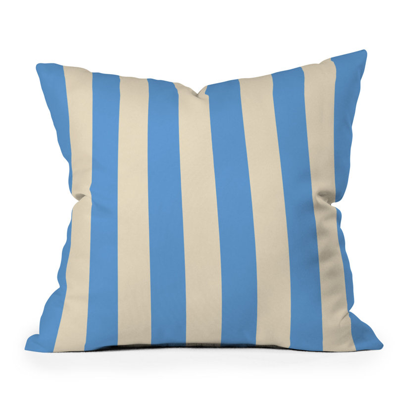 Coussin décoratif bleu et blanc Lyman Creative Co, Carré 20 po