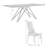 Maser 5 Piece Dining Set in Wood and Metal with Gray Fabric Armless Chairs