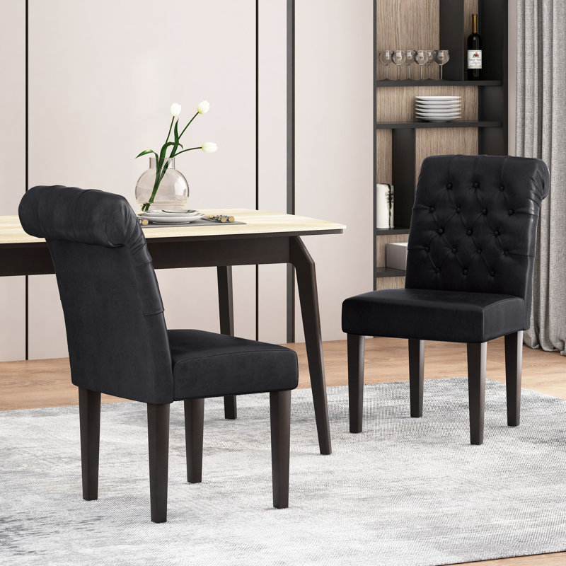 Tufted Parsons Chair, Midnight, Set Of 2