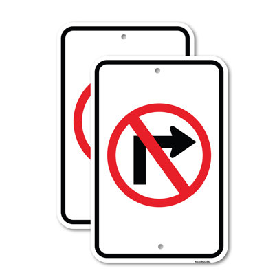 No Right Turn Aluminum Sign
