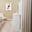 Compact Left Drawer Vanity Table With Cushioned Stool And Extra Large Sliding Mirror-118033082