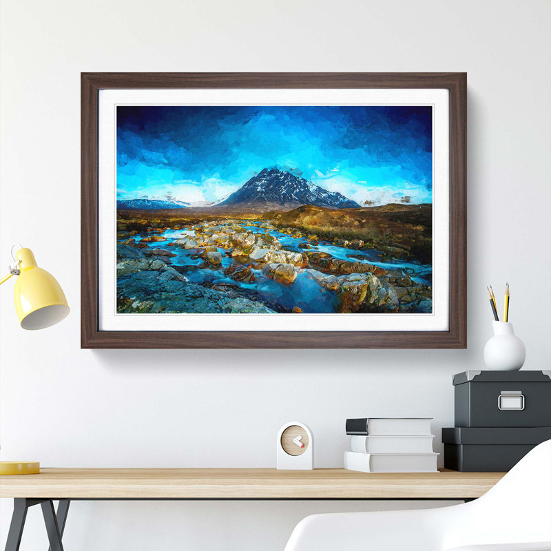 Glencoe in Scotland - Picture Frame Graphic Art Print on MDF, Walnut Framed, 27cm H x 36cm W x 2cm D