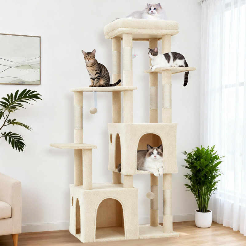 156cm H Cat Tree, Beige