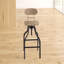 Hiliritas Swivel Bamboo Solid Wood Adjustable Height Bar Stool with Steel Frame-17259535