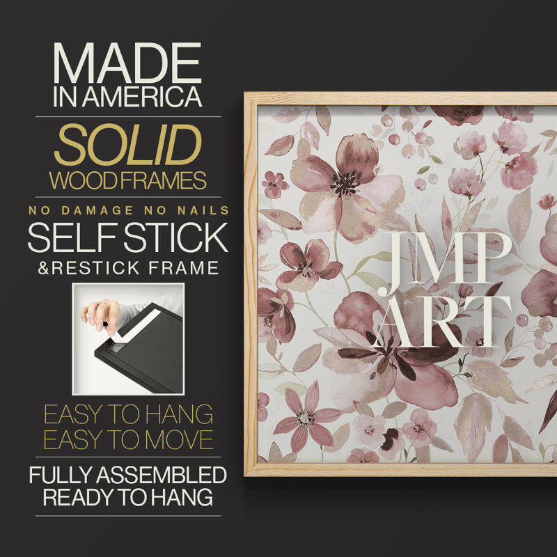 Shimmering Blush Garden - impression encadrée - réaménageable, Naturel, H 16 po x l 20 po