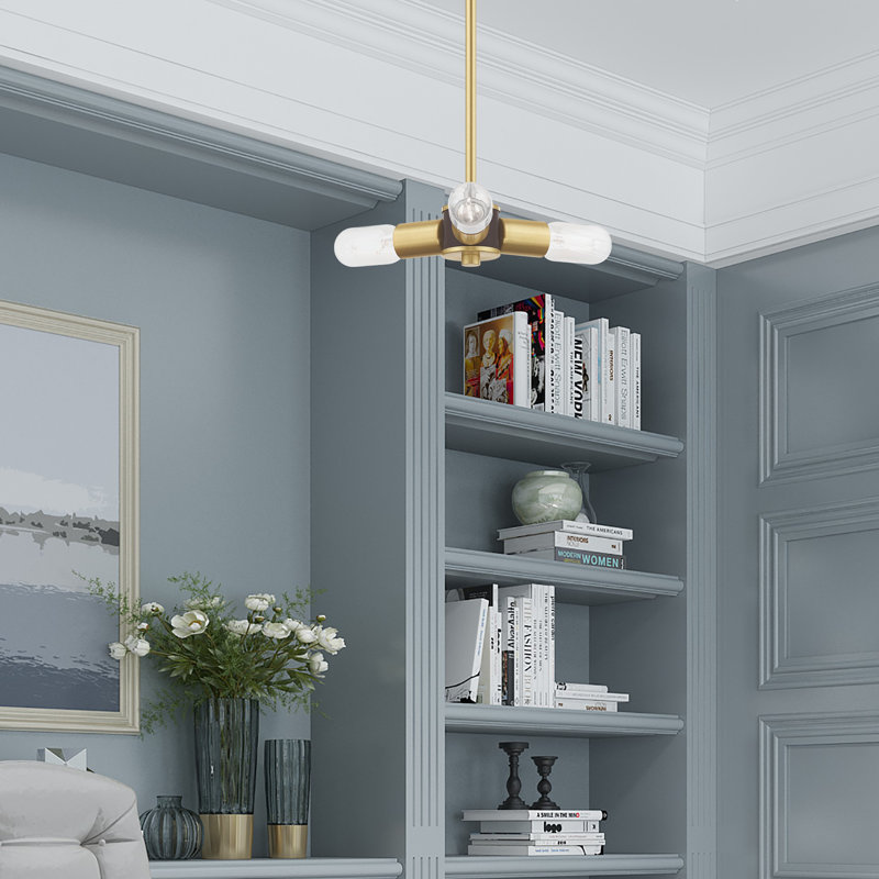 Luminaire suspendu à 3 lumières Martella, Laiton satiné