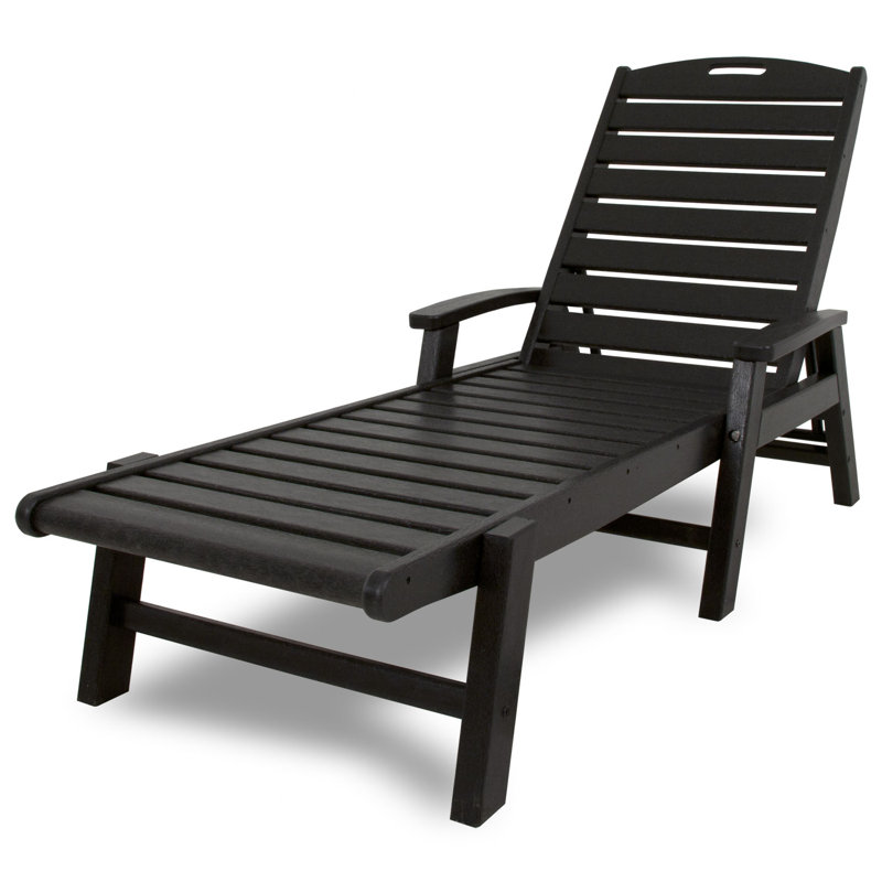 TREX Outdoors Yacht Club Chaise with Arms - Stackable, Ash Charcoal Revolution®