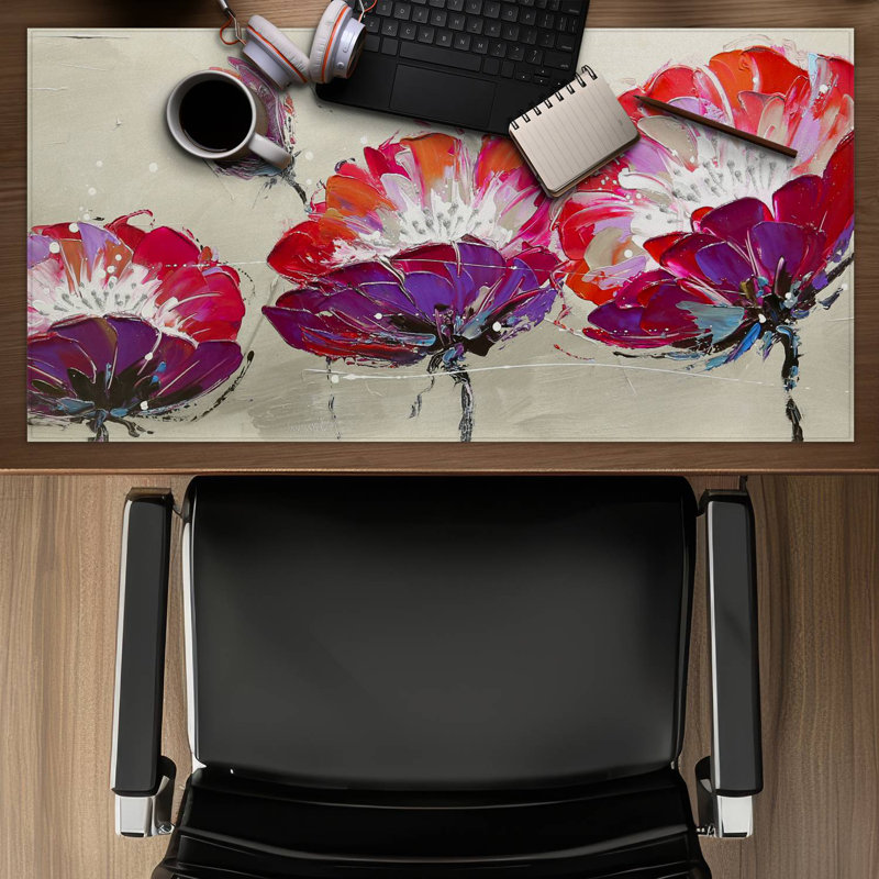 Three wild flowers - 15.75"x31.50" Desk mat