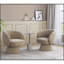 Fauteuil d'appoint pivotant en tissu brun clair