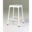 Tabouret de comptoir en métal thermolaqué blanc, ensemble de 2