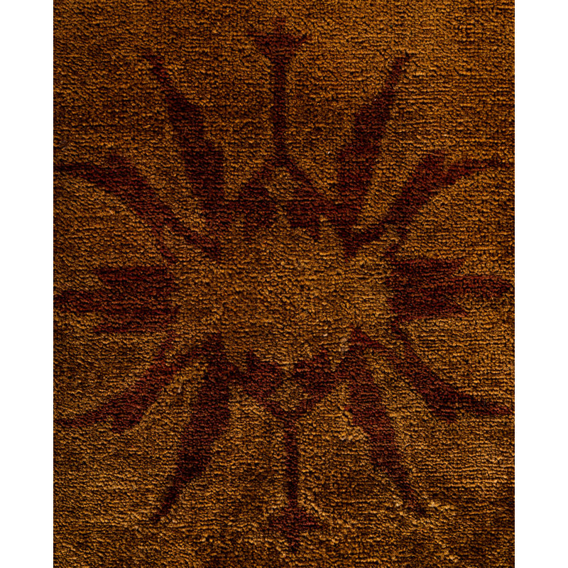 Overdyed Hand-Knotted Wool Modern-Contemporary Brown Area Rug 9' 1" x 11' 10"