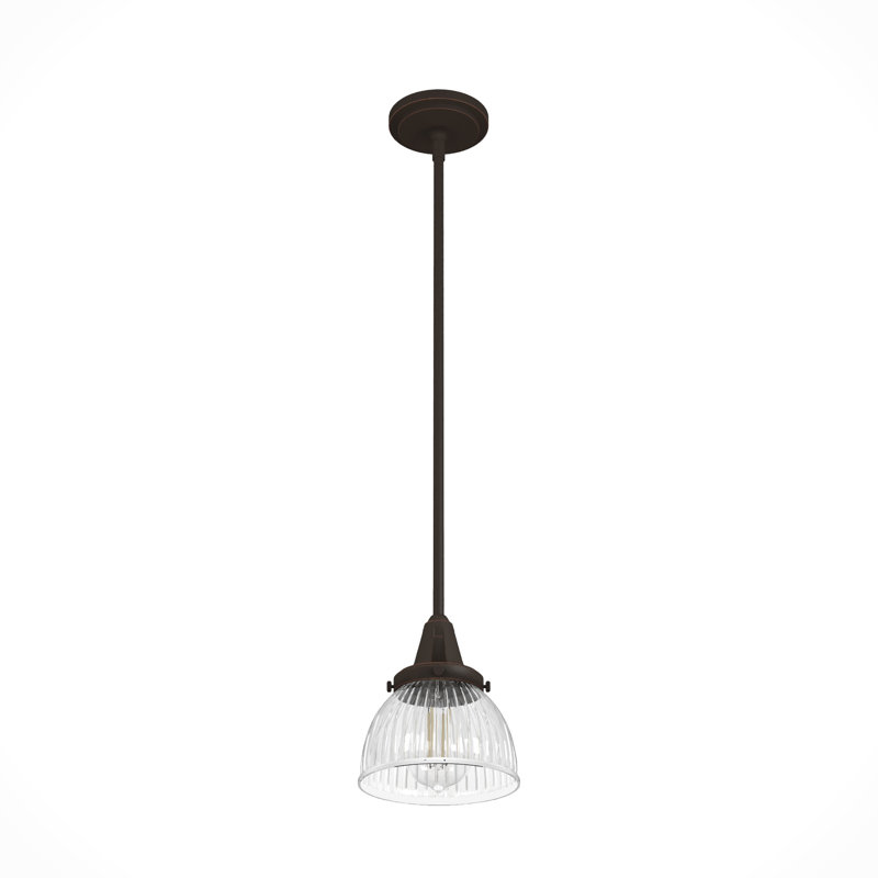 Cypress Grove Brushed Nickel Mini Pendant with Fluted Glass
