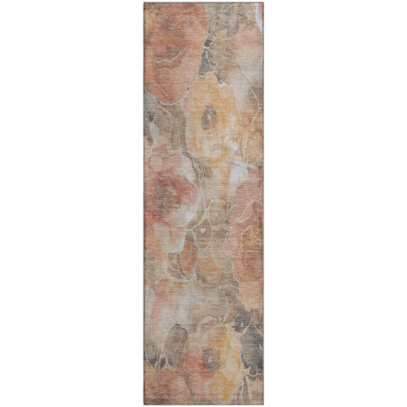 Tapis floral de qualité supérieure lavable à la machine Chelston AMF1859, Tapis de couloir 2 pi 3 po x 7 pi 6 po