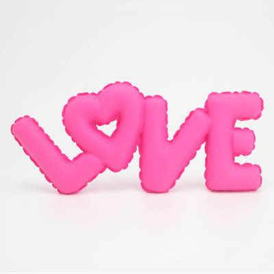 Resin LOVE Word sculpture with Heart Cutouts matte hot pink color &decorative objects &Home décor