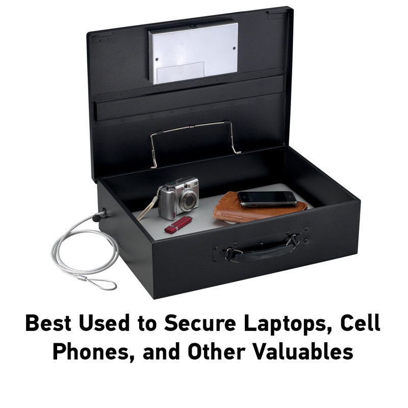 Black Steel Digital Portable Security Safe with Handle
