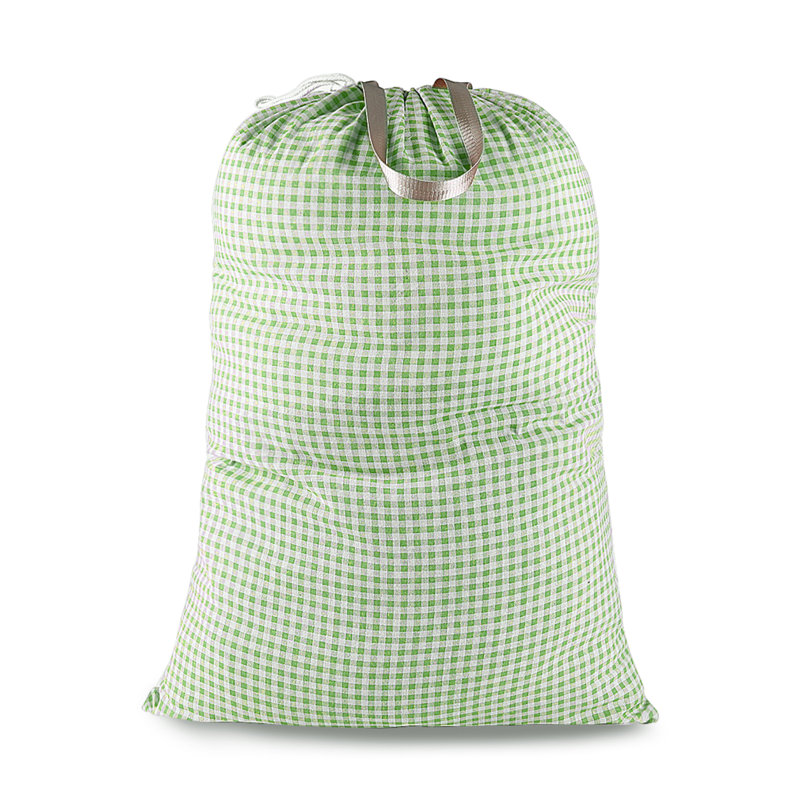 Sac de lavage en tissu, Vert carreauté