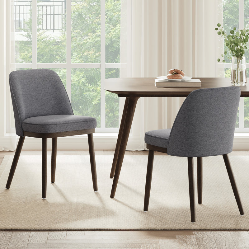 Chaise rembourrée en bois massif, Gris