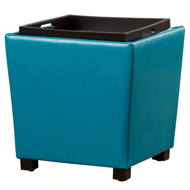 Touffue cube ottoman Kring, bleu