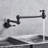 Pot Filler Faucet Wall Mount,With Double Joint Swing Arms Matte Black-124869554
