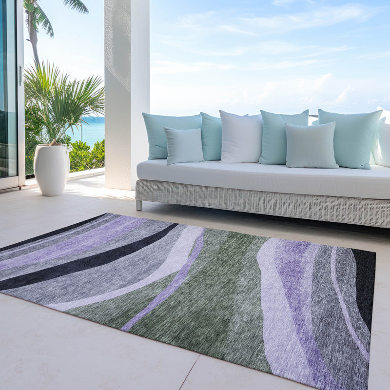 Segin Machine Washable Indoor/Outdoor Rug, Rectangle 9' x 12'