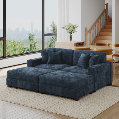 Canapé modulaire 4 pièces en chenille 4 pièces