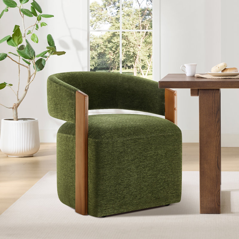 Chaise rembourrée avec roulettes cachées, Vert